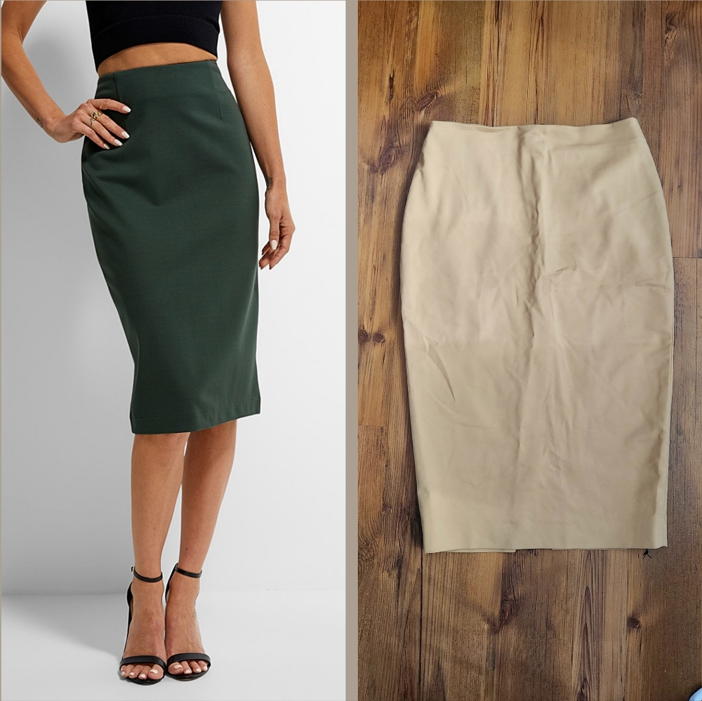 NWOT - Simons Icone | Contour Midi Pencil Skirt with Slit, Medium, Camel…